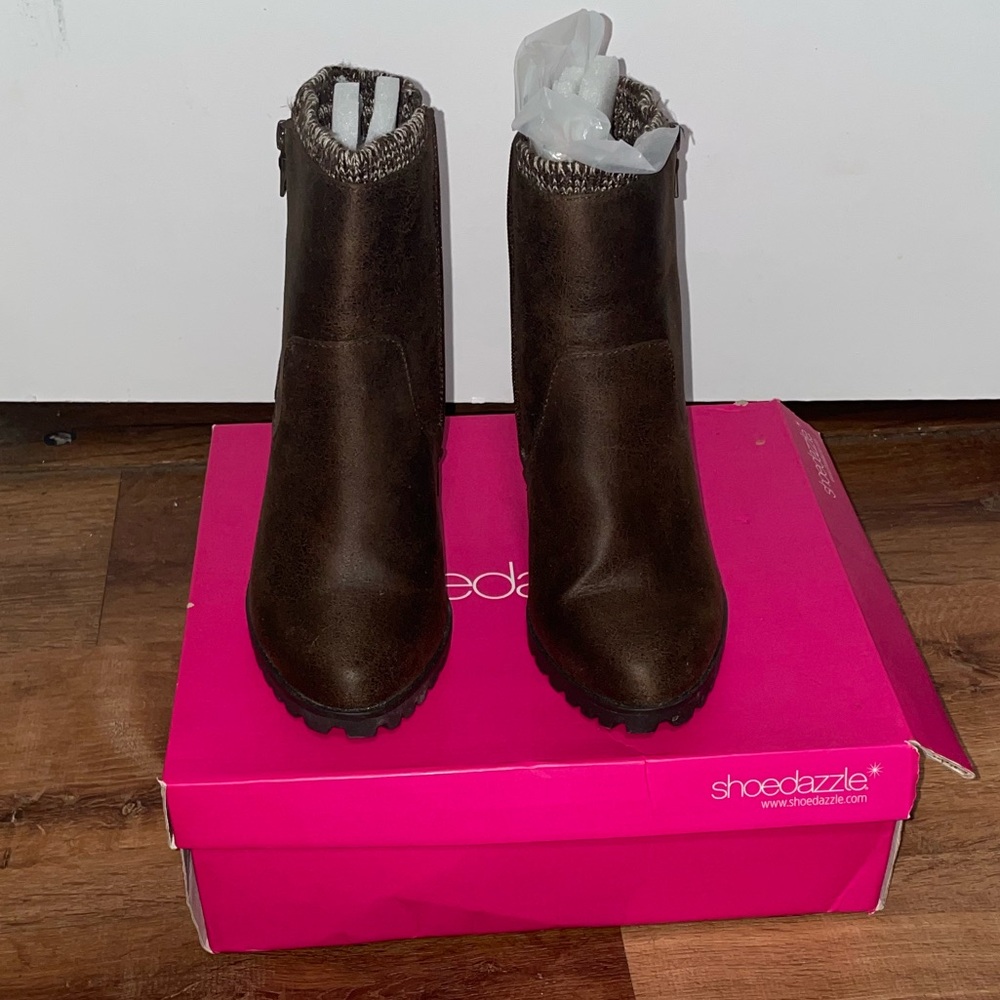 Shoe Dazzle’s Blima Lug Sole Bootie